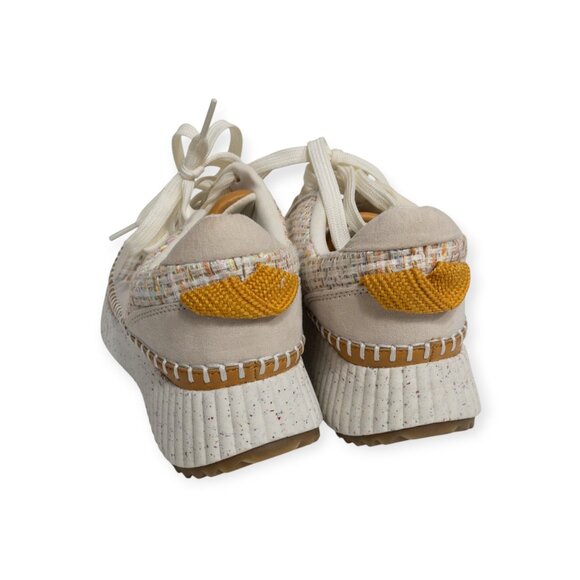Universal thread Knit Woven Chunky Sneaker Cream and Orange Fashion Shoe SZ 6 - Picture 10 of 12